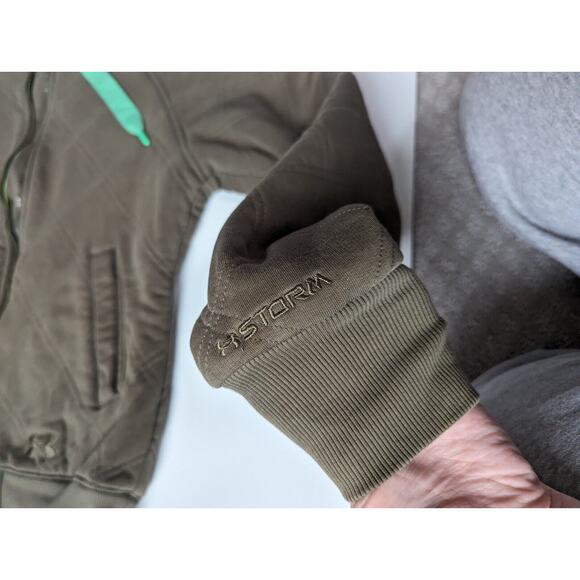 Under Armour Woman's Sz MStorm Green Full Zip Hoodie Semi Fitted Sherpa Lined... - Picture 6 of 12